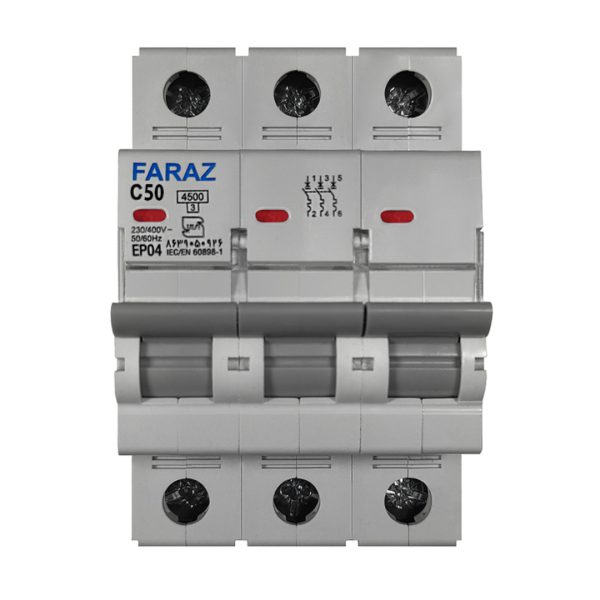 فیوز مینیاتوری سه فاز 50 آمپر فراز مدل C50