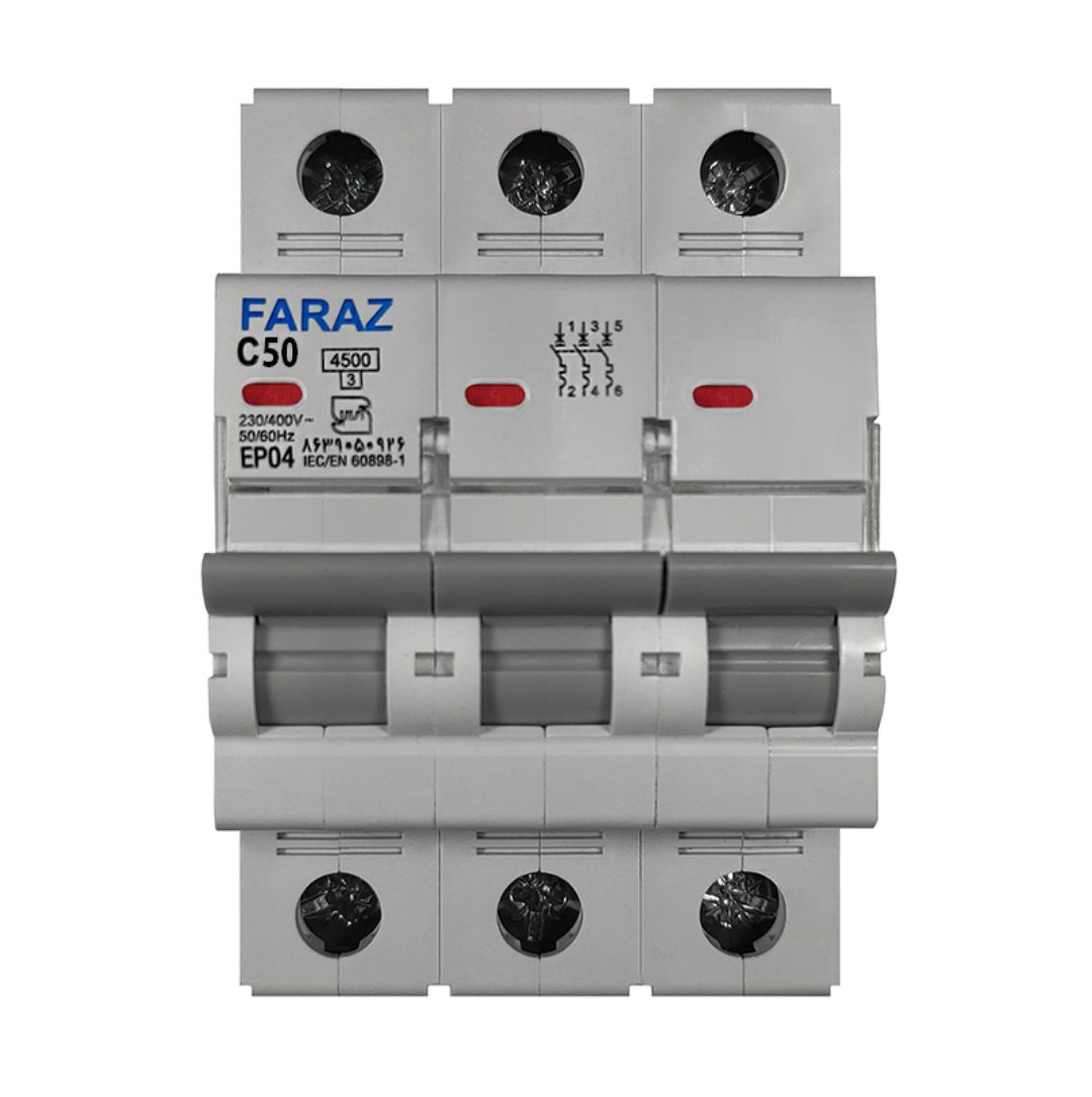 فیوز مینیاتوری سه فاز 50 آمپر فراز مدل C50 فیوز مینیاتوری سه فاز 50 آمپر فراز مدل C50
